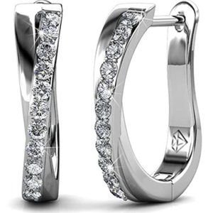 18k GP CZ Twisted Design Earrings
